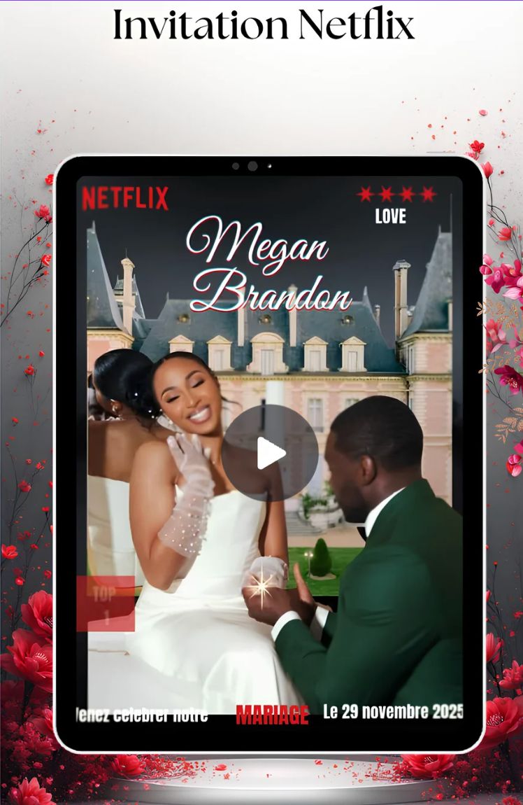 Faire-part numérique Invitation Netflix — Megan & Brandon